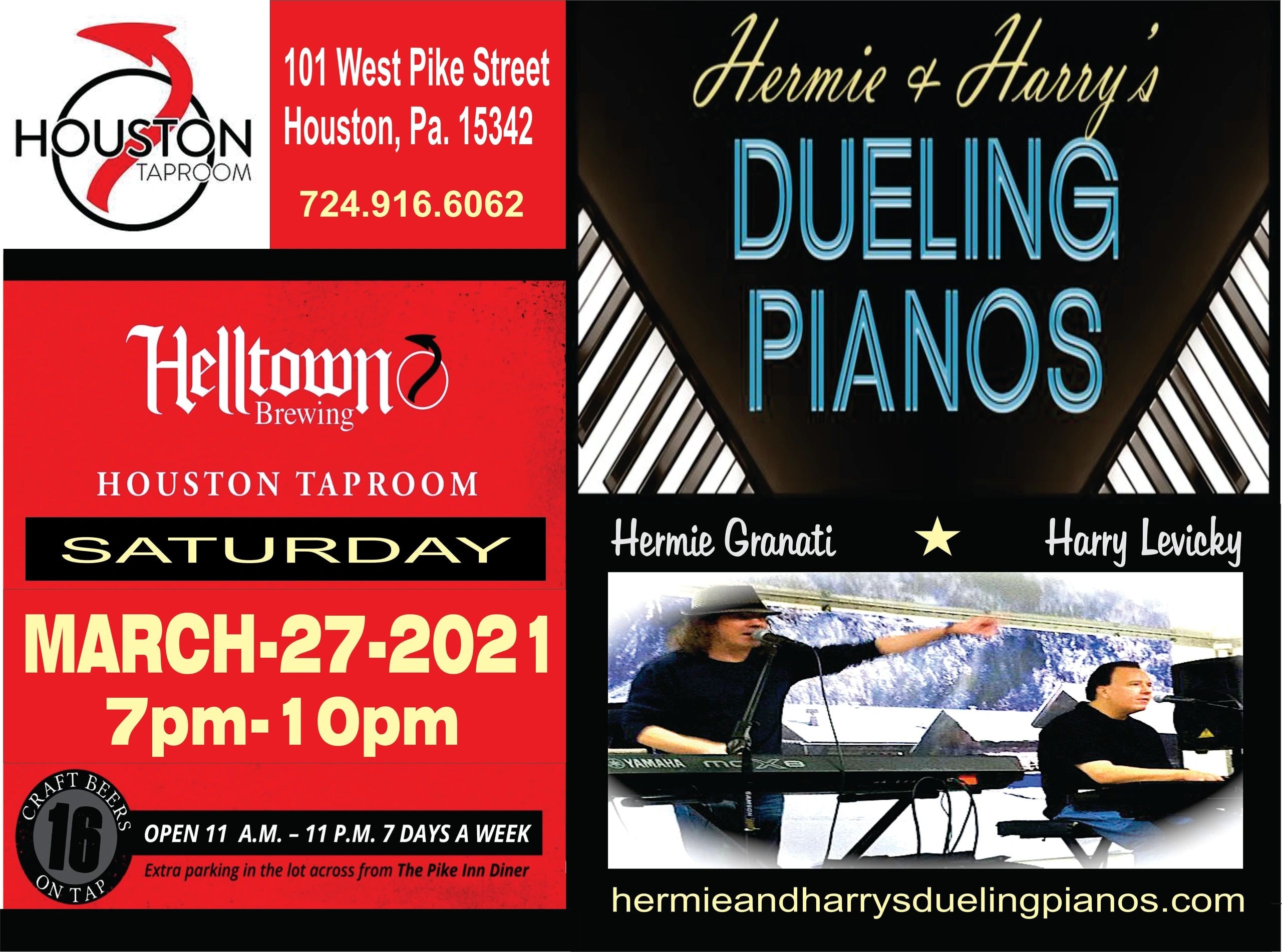 Helltown Dueling Pianos advertisement March 2021
