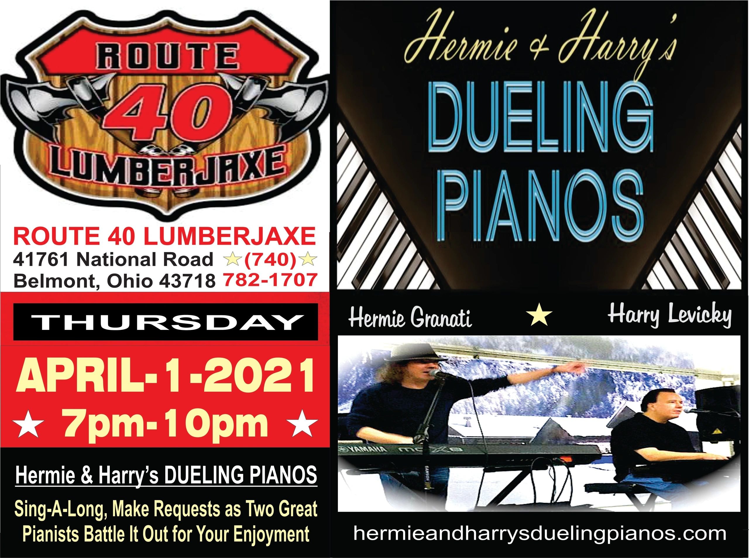 Route 40 Lumberjaxe Dueling Pianos advertisement